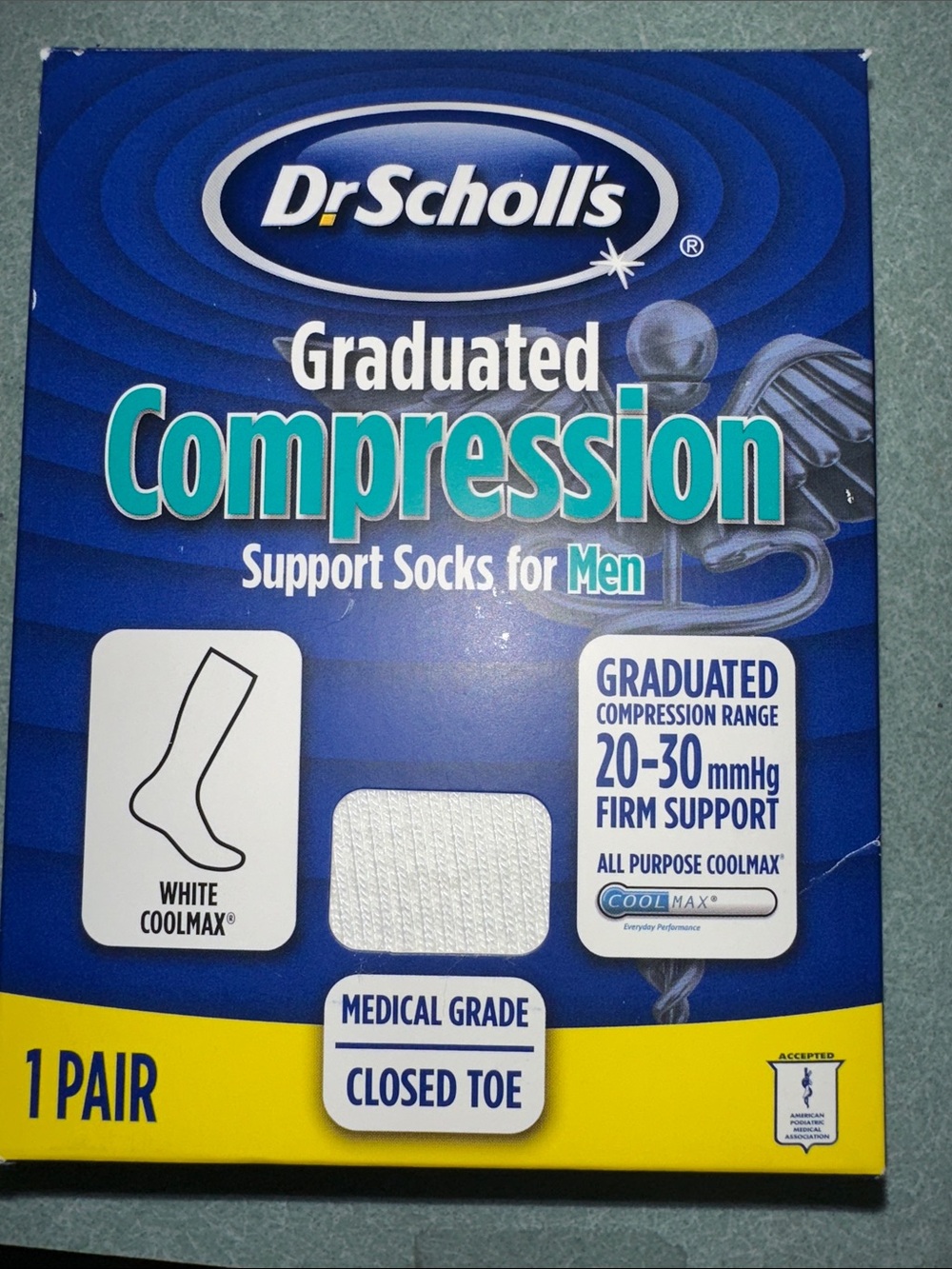 Dr. Scholl's White Graduated Compression Support Socks for Men